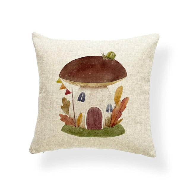 Mushroom House Pillow
