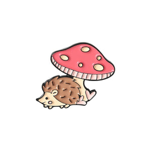 Hedgehog Mushroom Enamel Pin